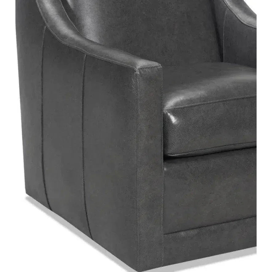 Jacob Real Leather Swivel Club Chair -- view 11
