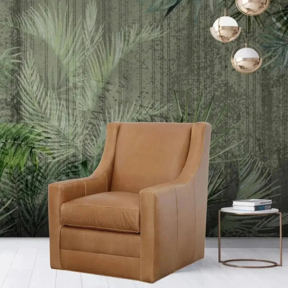 Jacob Real Leather Swivel Club Chair -- view 2