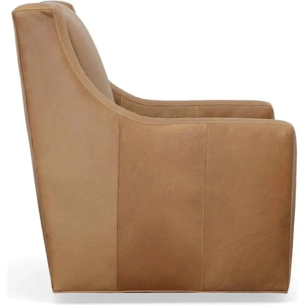 Jacob Real Leather Swivel Club Chair -- view 3