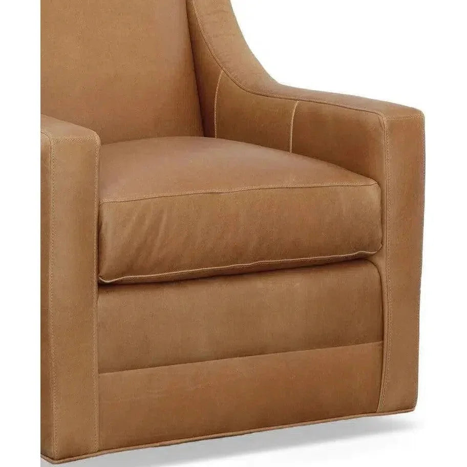 Jacob Real Leather Swivel Club Chair -- view 5