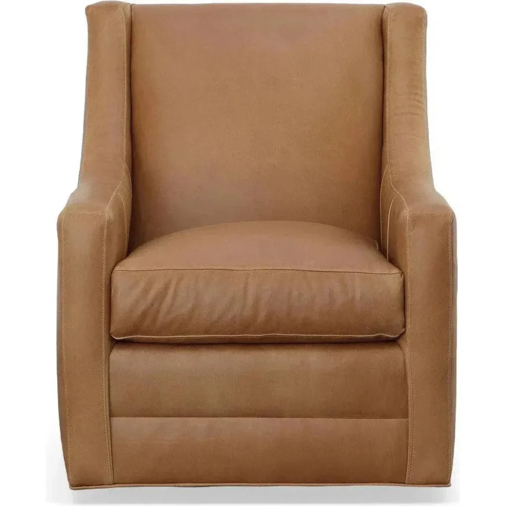 Jacob Real Leather Swivel Club Chair -- view 6