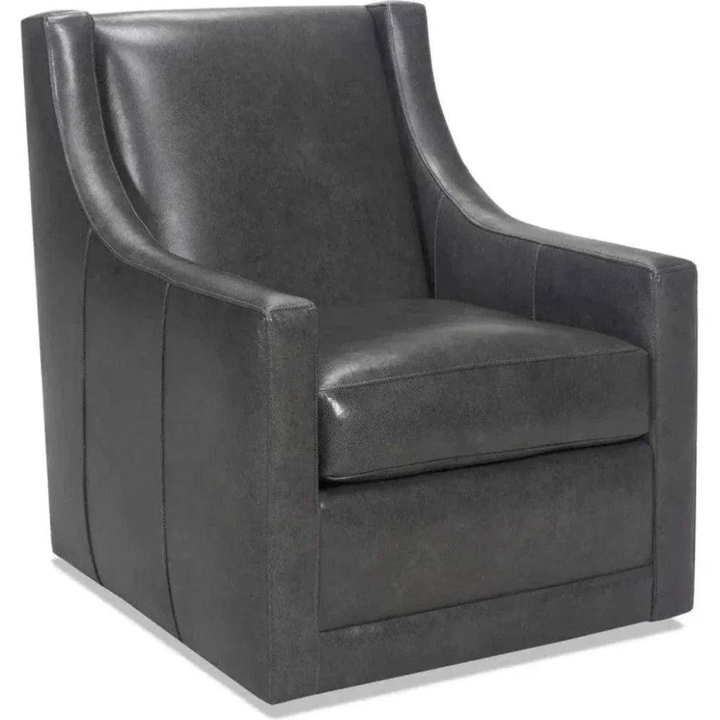 Jacob Real Leather Swivel Club Chair -- view 9