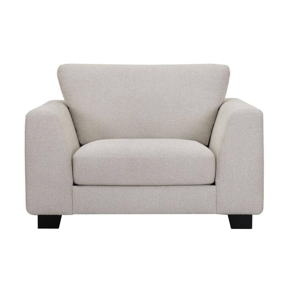 LOOMLAN Custom Upholstery Larvik Minimalist Rounded Edge Fabric Accent Chair