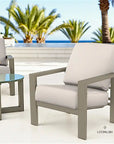 Telescope Larssen Deep Seat Cushion Outdoor Arm Chair with Fire Table Set 5PC