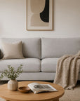 LOOMLAN Custom Upholstery Larvik Minimalist Rounded Edge Fabric Loveseat