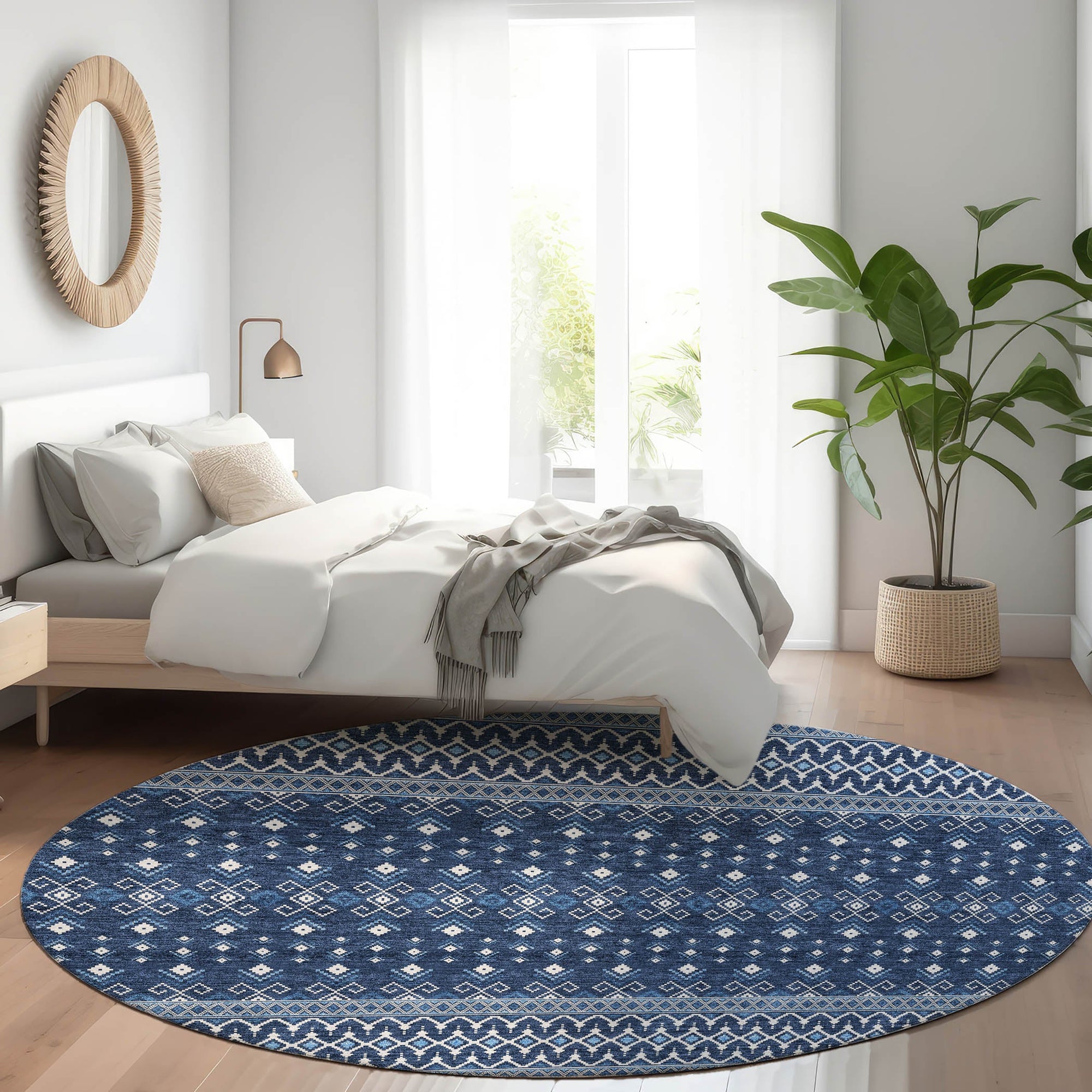 Addison Rugs Lazy Rivers Blue Washable Indoor-Outdoor Rug