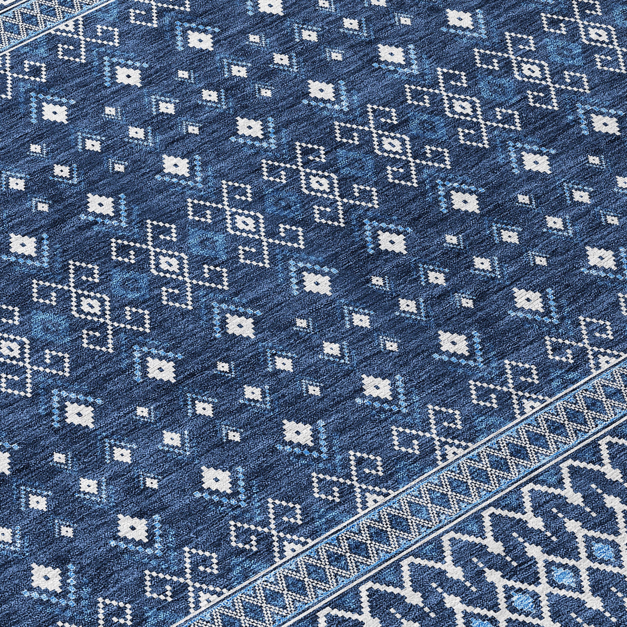 Addison Rugs Lazy Rivers Blue Washable Indoor-Outdoor Rug