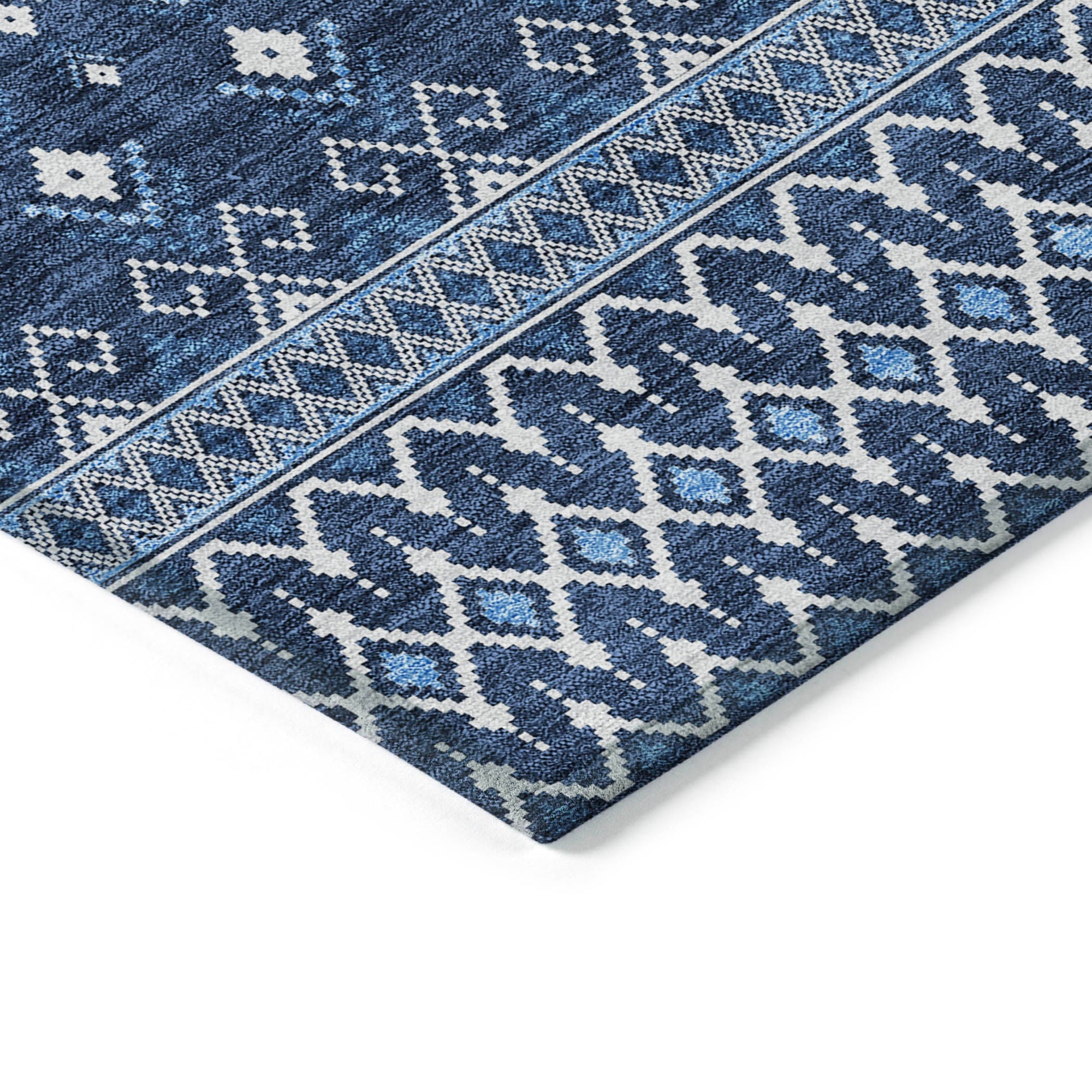 Addison Rugs Lazy Rivers Blue Washable Indoor-Outdoor Rug