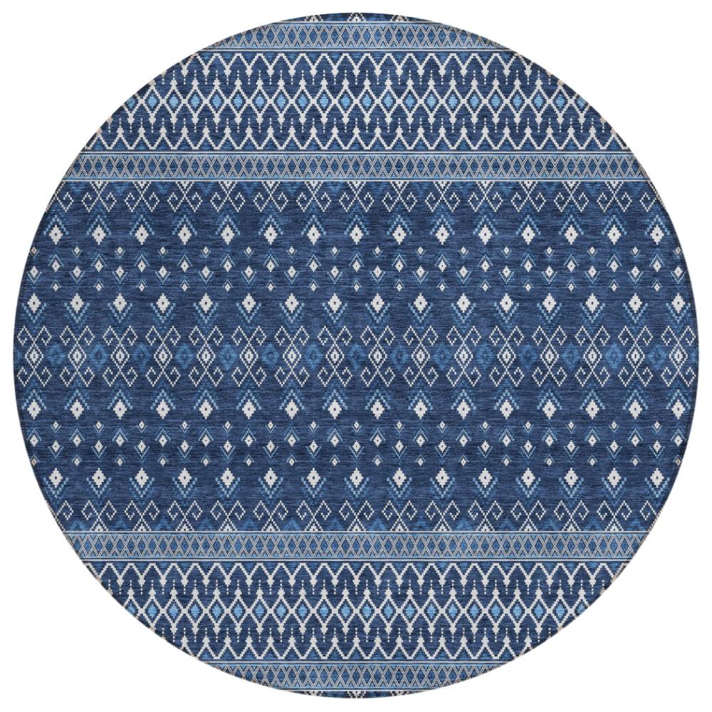 Addison Rugs Lazy Rivers Blue Washable Indoor-Outdoor Rug