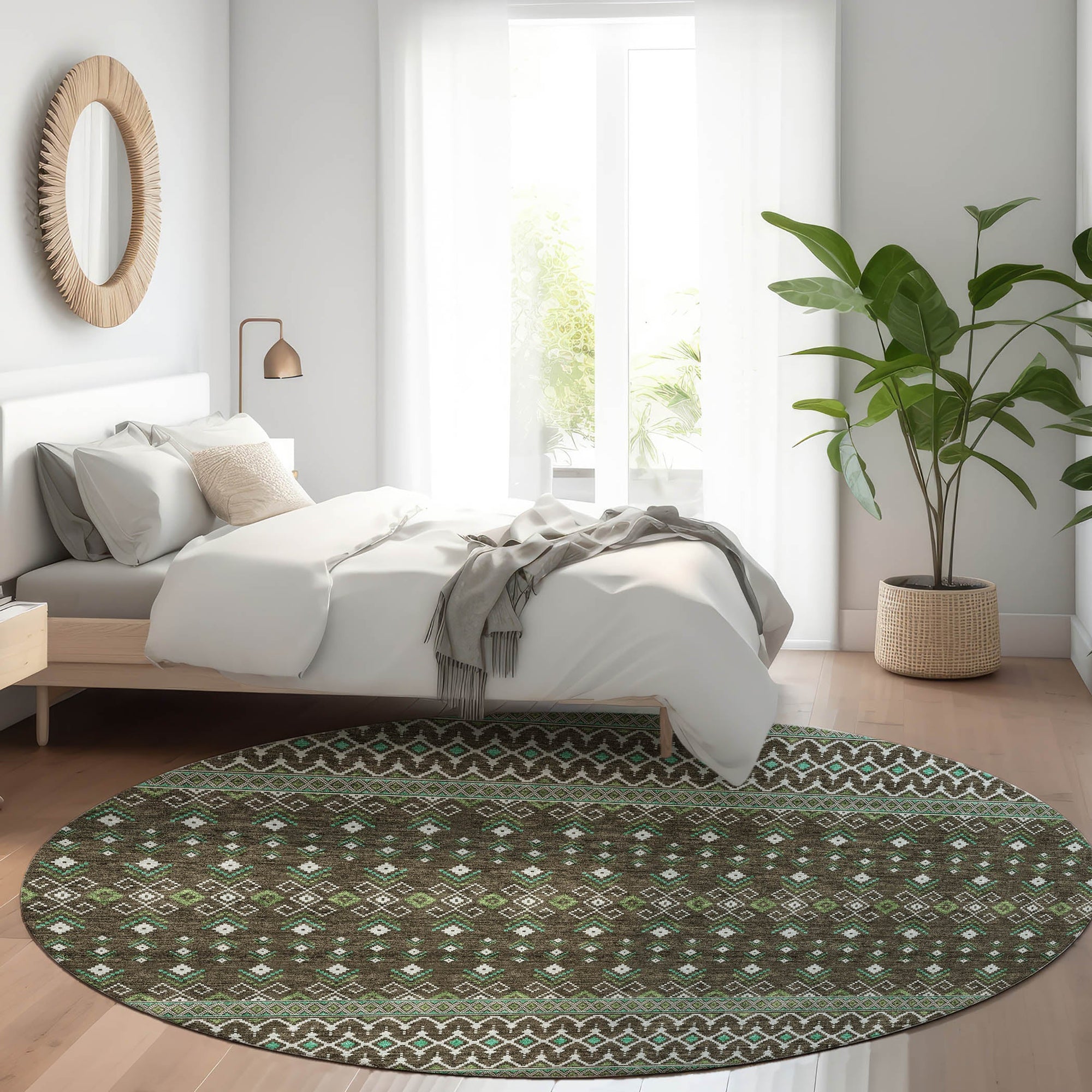 Addison Rugs Lazy Rivers Brown Washable Indoor-Outdoor Rug