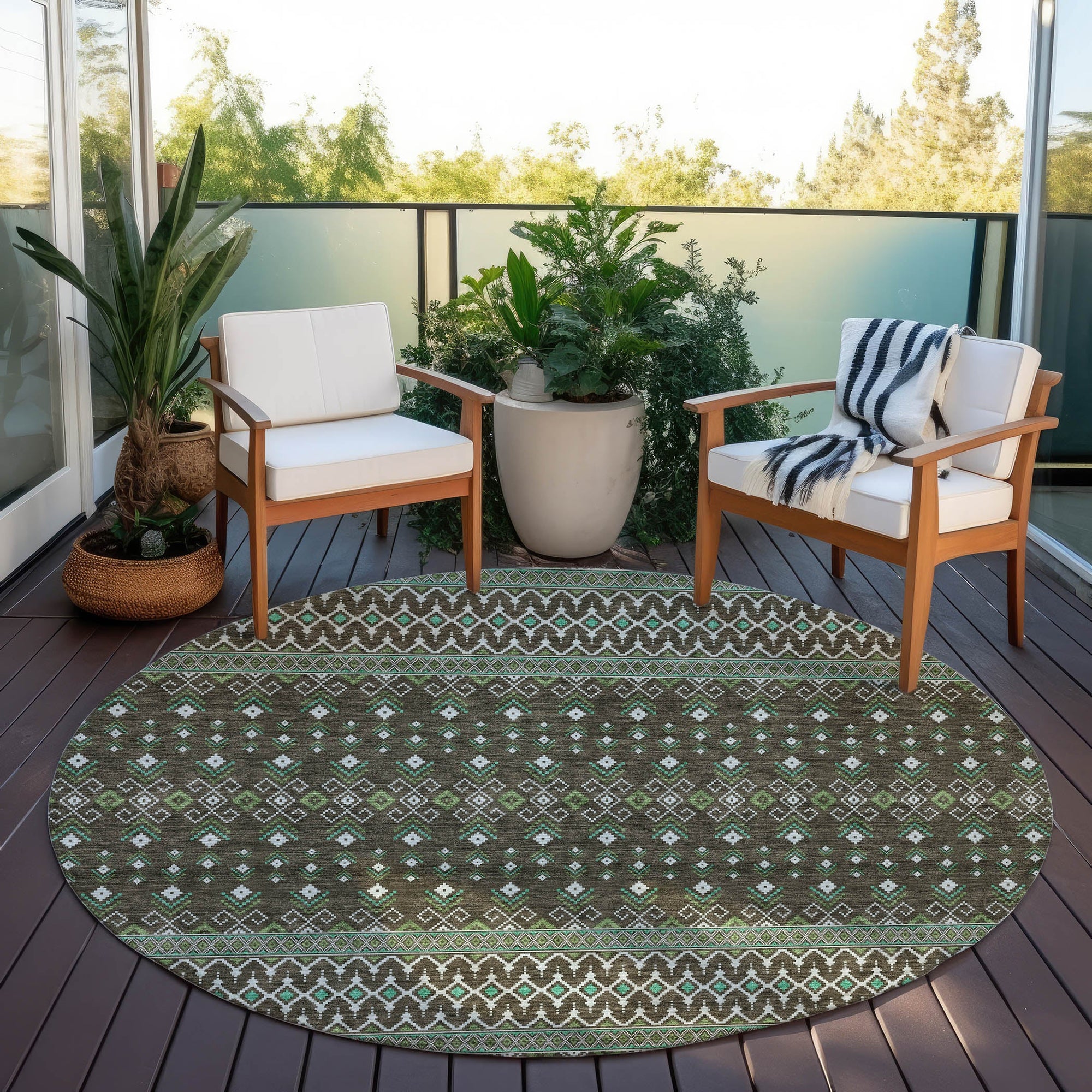 Addison Rugs Lazy Rivers Brown Washable Indoor-Outdoor Rug
