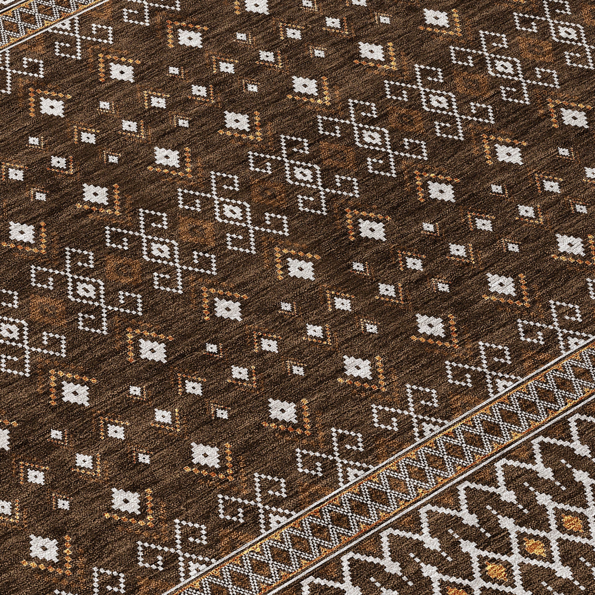 Addison Rugs Lazy Rivers Chocolate Washable Indoor-Outdoor Rug