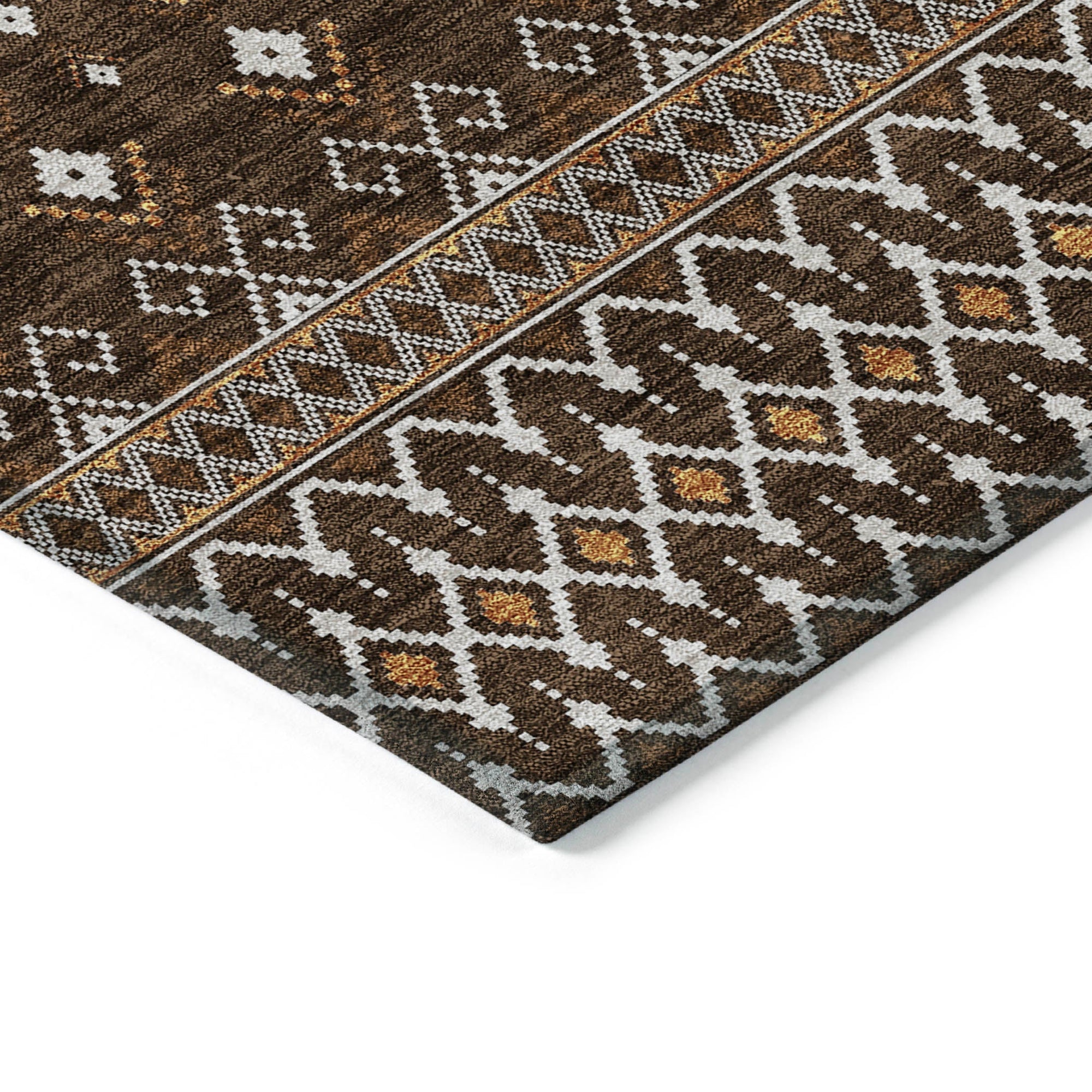 Addison Rugs Lazy Rivers Chocolate Washable Indoor-Outdoor Rug