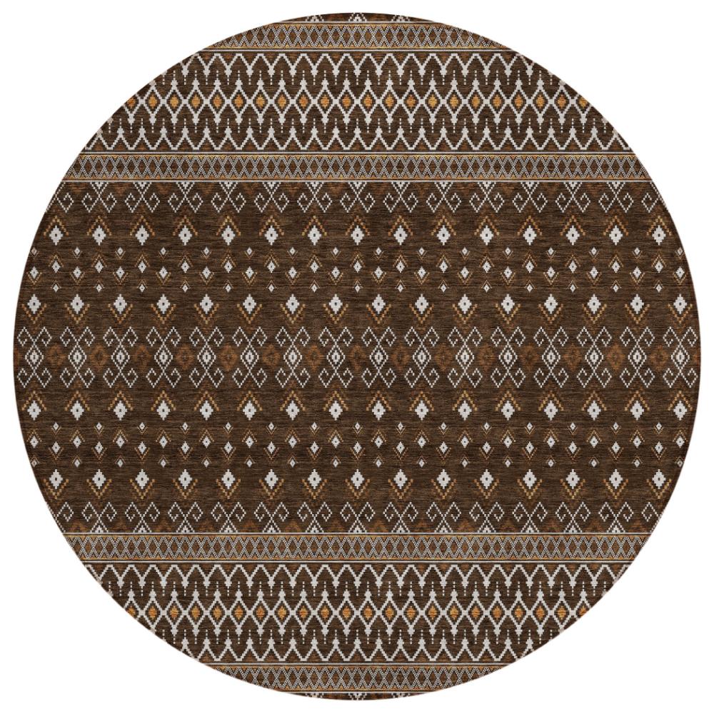 Addison Rugs Lazy Rivers Chocolate Washable Indoor-Outdoor Rug