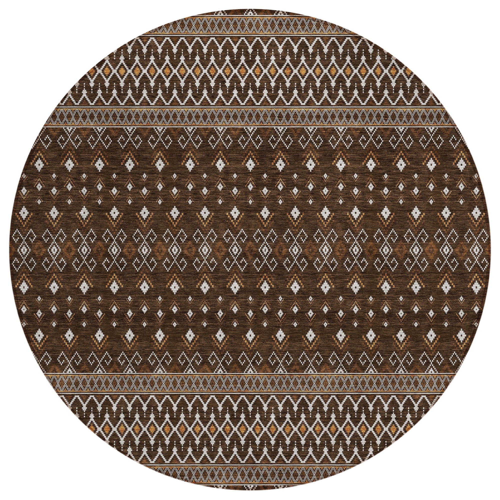 Addison Rugs Lazy Rivers Chocolate Washable Indoor-Outdoor Rug