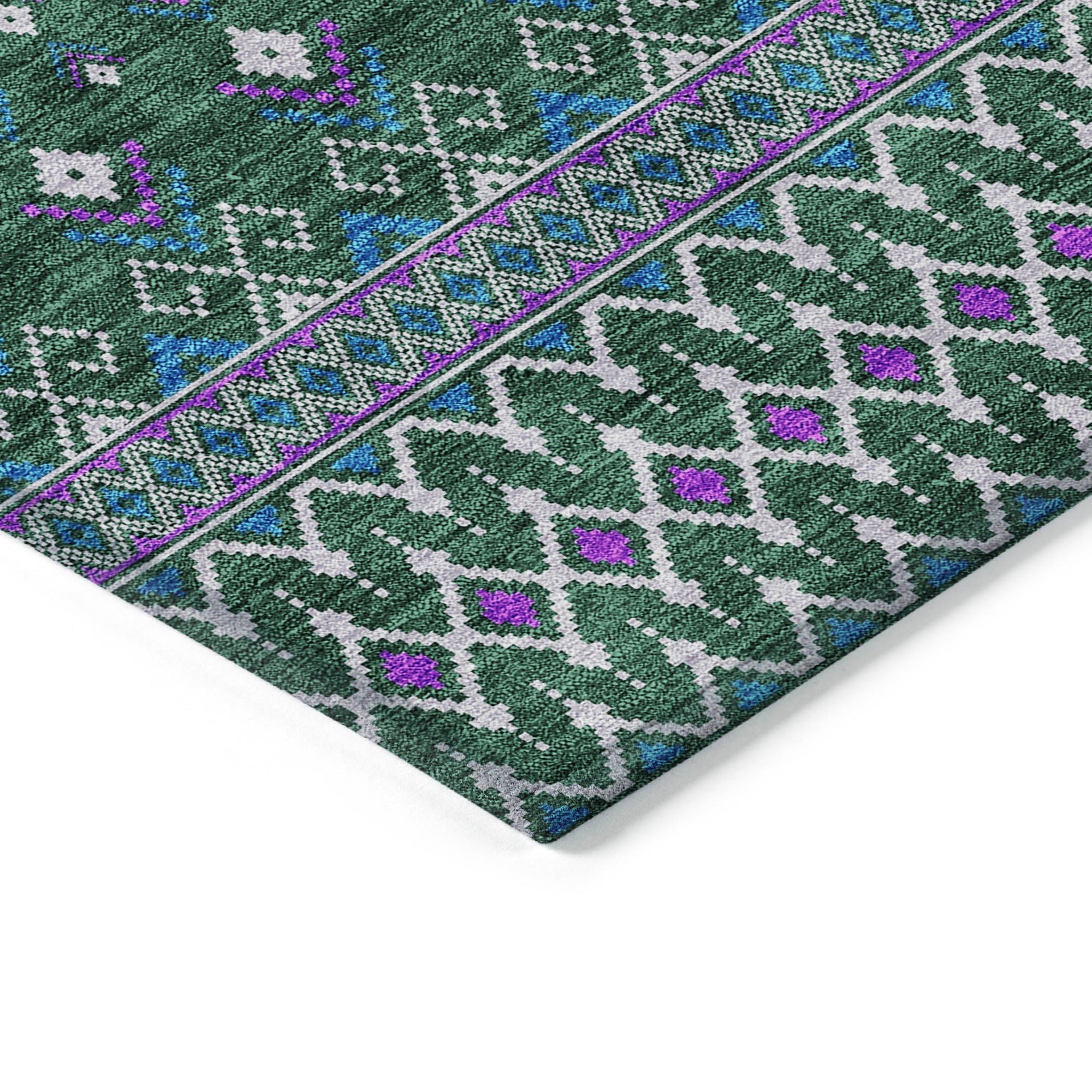 Addison Rugs Lazy Rivers Green Washable Indoor-Outdoor Rug