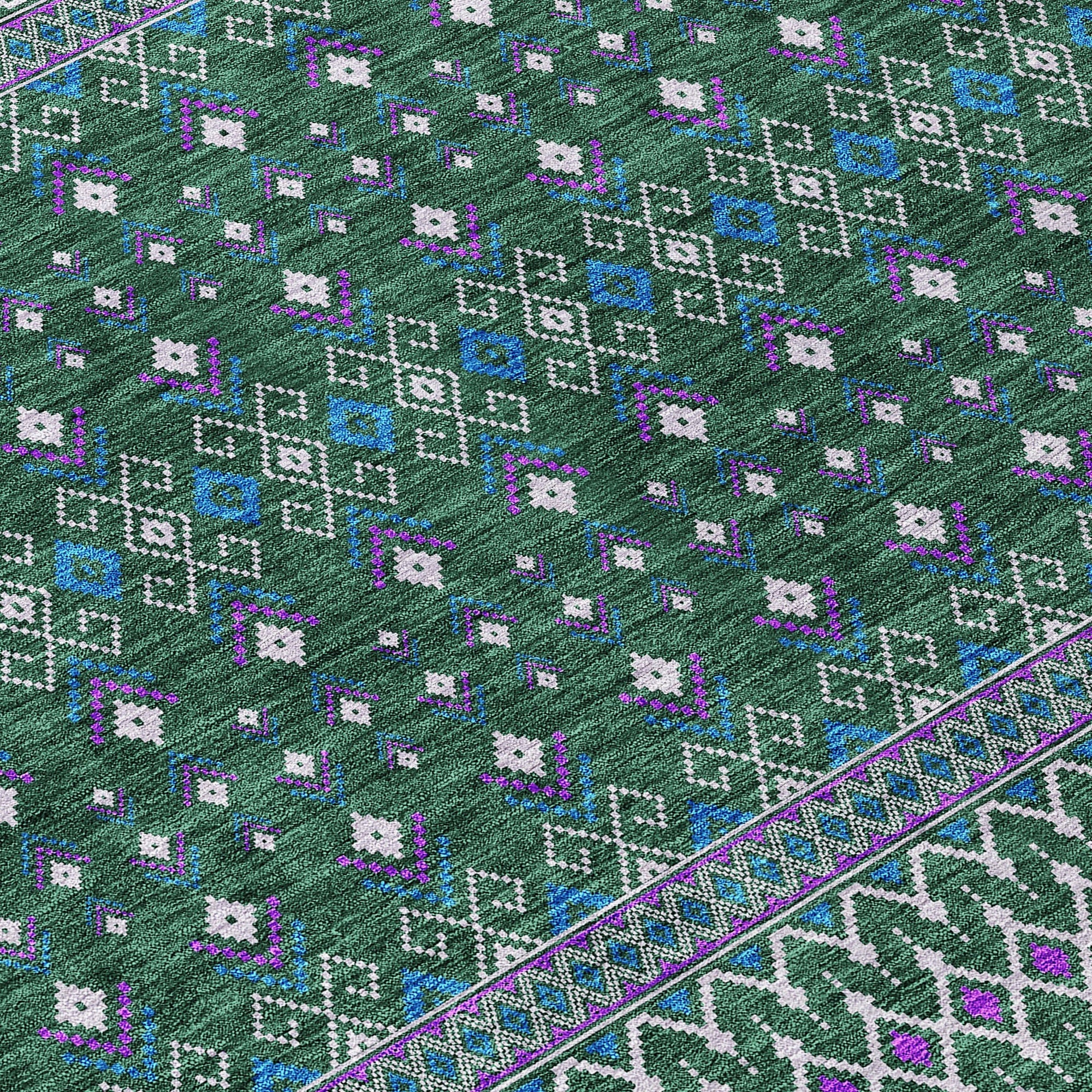 Addison Rugs Lazy Rivers Green Washable Indoor-Outdoor Rug