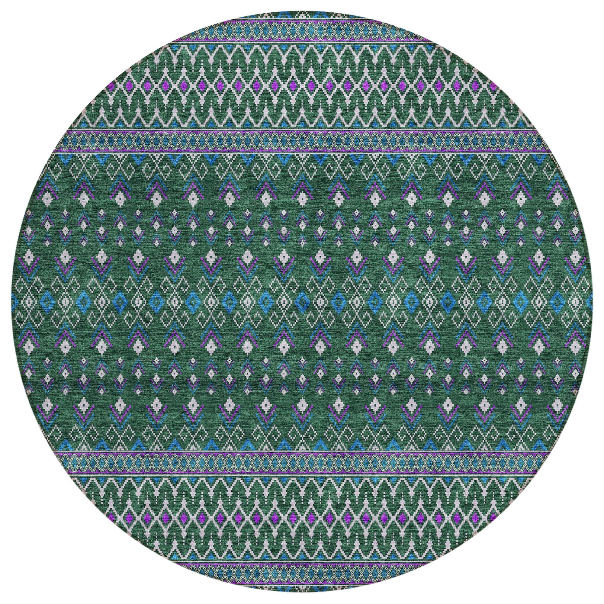 Addison Rugs Lazy Rivers Green Washable Indoor-Outdoor Rug