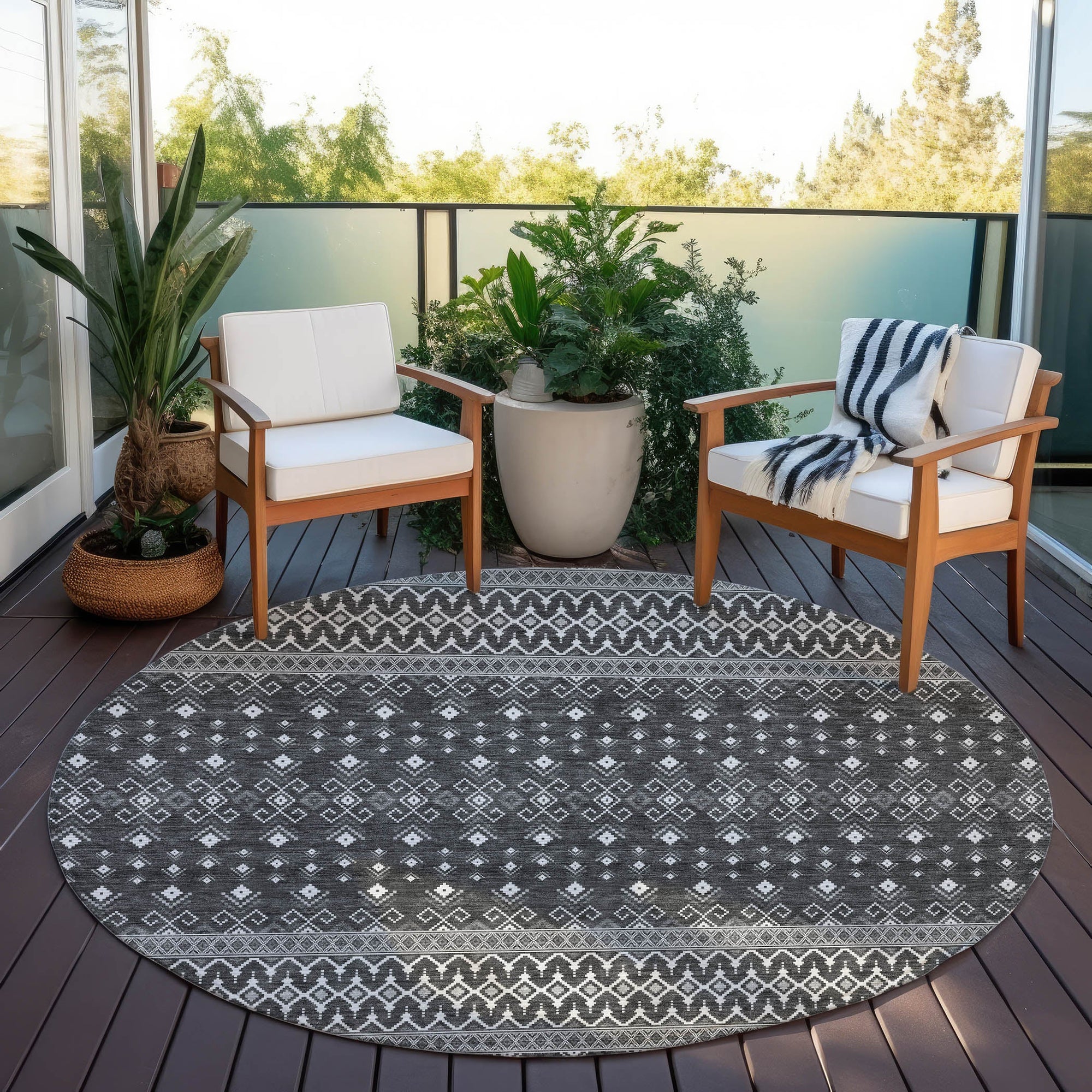 Addison Rugs Lazy Rivers Grey Washable Indoor-Outdoor Rug