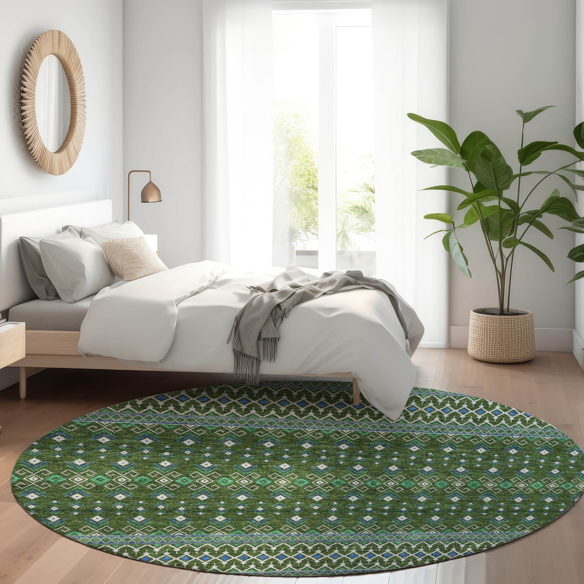 Addison Rugs Lazy Rivers Olive Washable Indoor-Outdoor Rug