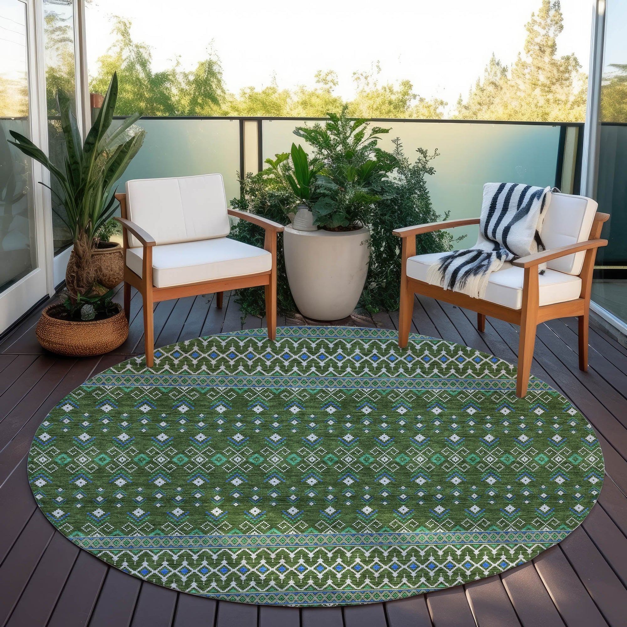 Addison Rugs Lazy Rivers Olive Washable Indoor-Outdoor Rug