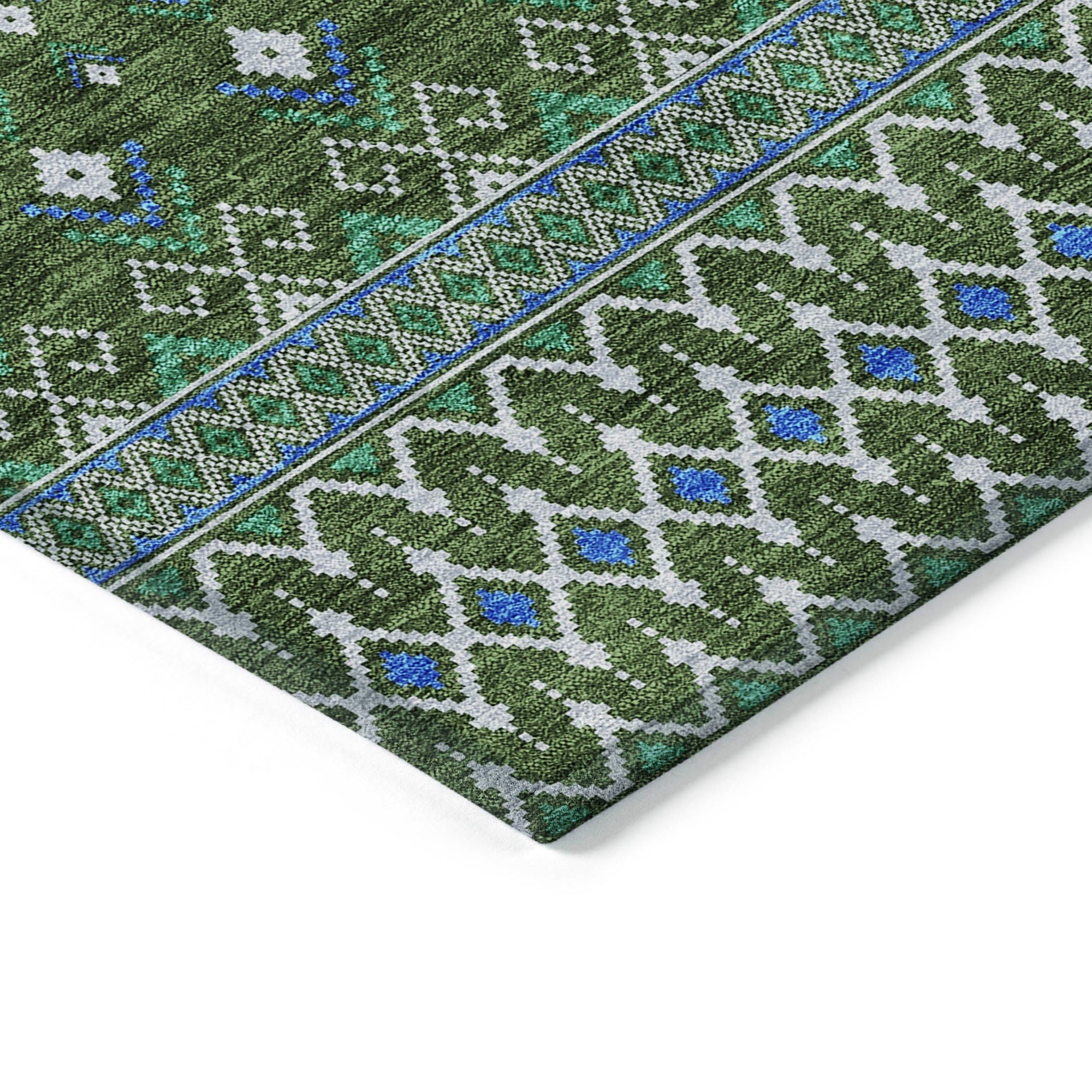 Addison Rugs Lazy Rivers Olive Washable Indoor-Outdoor Rug