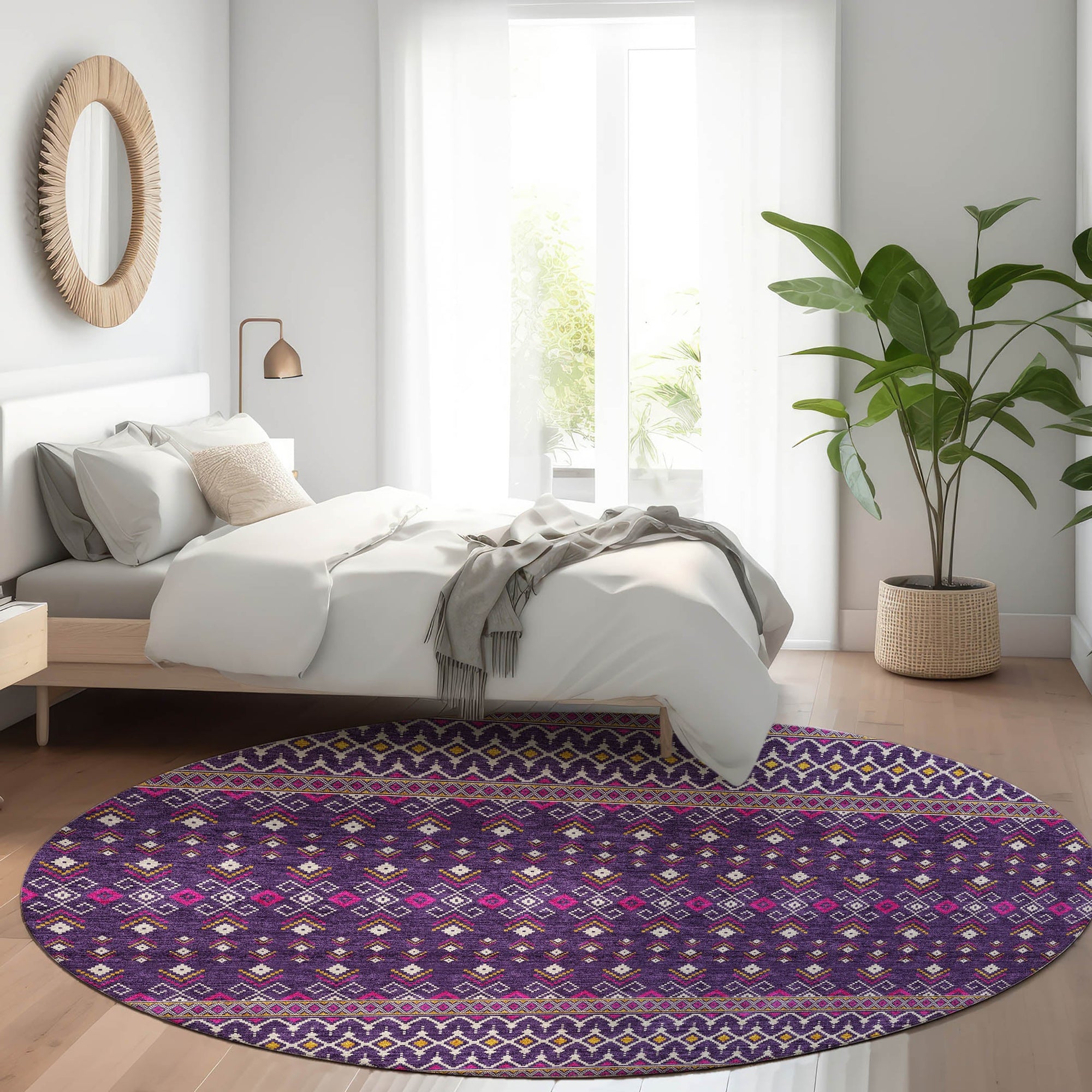 Addison Rugs Lazy Rivers Purple Washable Indoor-Outdoor Rug