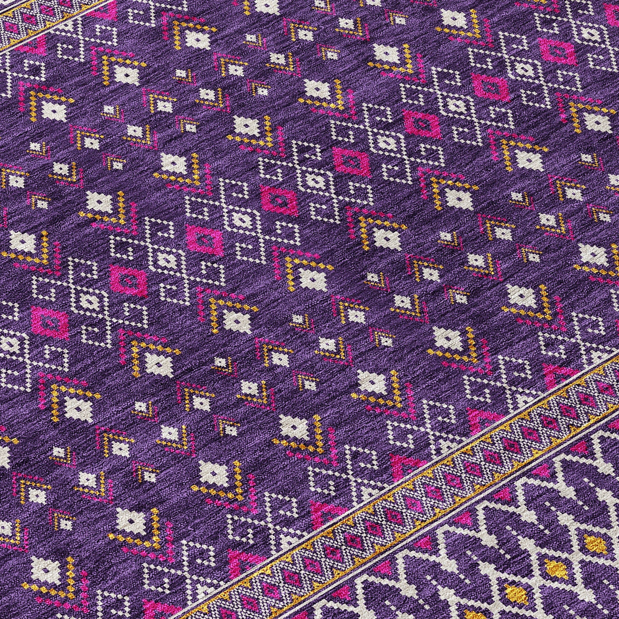 Addison Rugs Lazy Rivers Purple Washable Indoor-Outdoor Rug