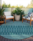 Addison Rugs Lazy Rivers Teal Washable Indoor-Outdoor Rug