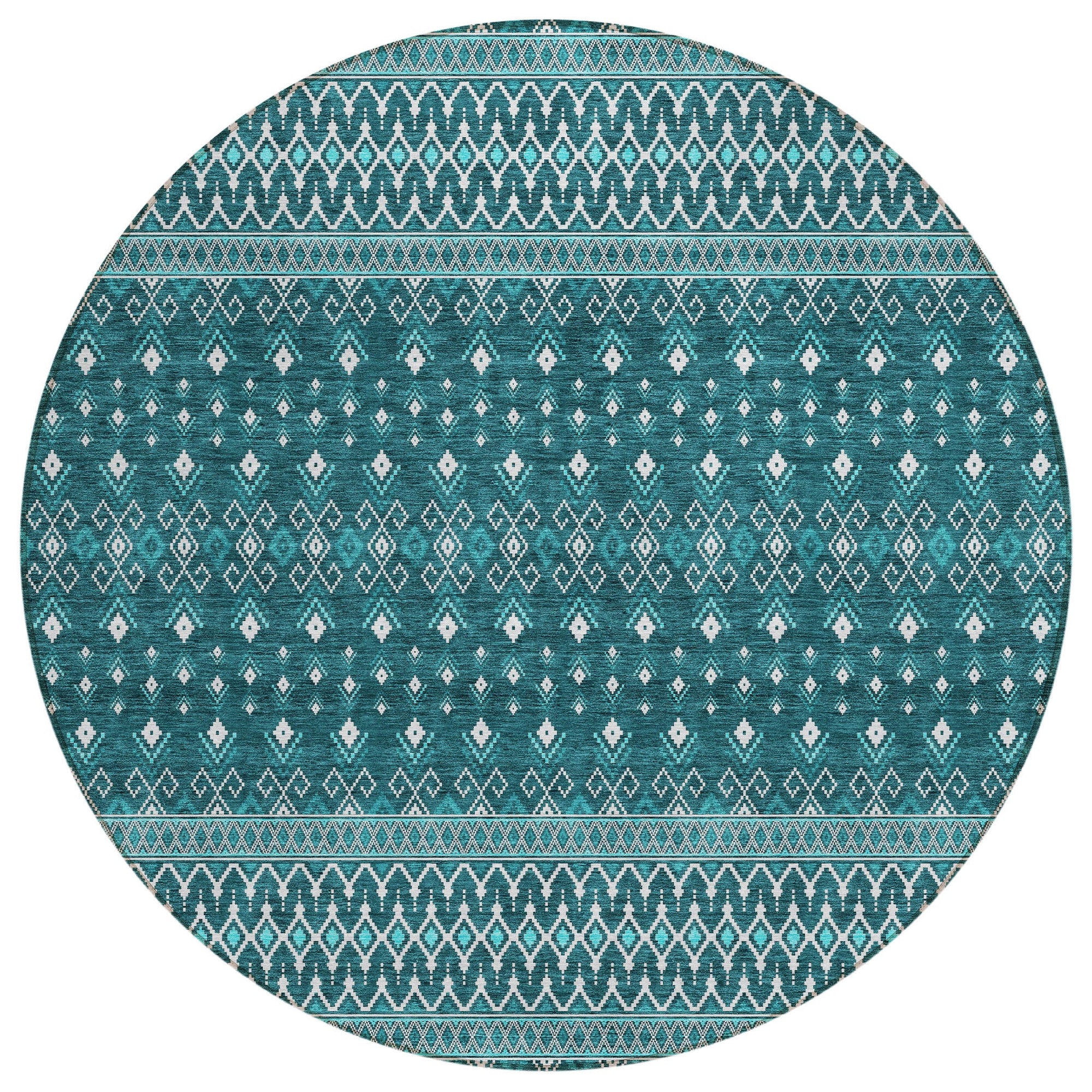 Addison Rugs Lazy Rivers Teal Washable Indoor-Outdoor Rug