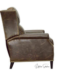Kinetic Brown Leather Power Push Button Recliner