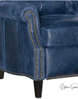 Uptown Sebastian Violin Navy Blue Genuine Leather Power Recliner