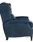 Violin Navy Blue Genuine Leather Power Recliner
