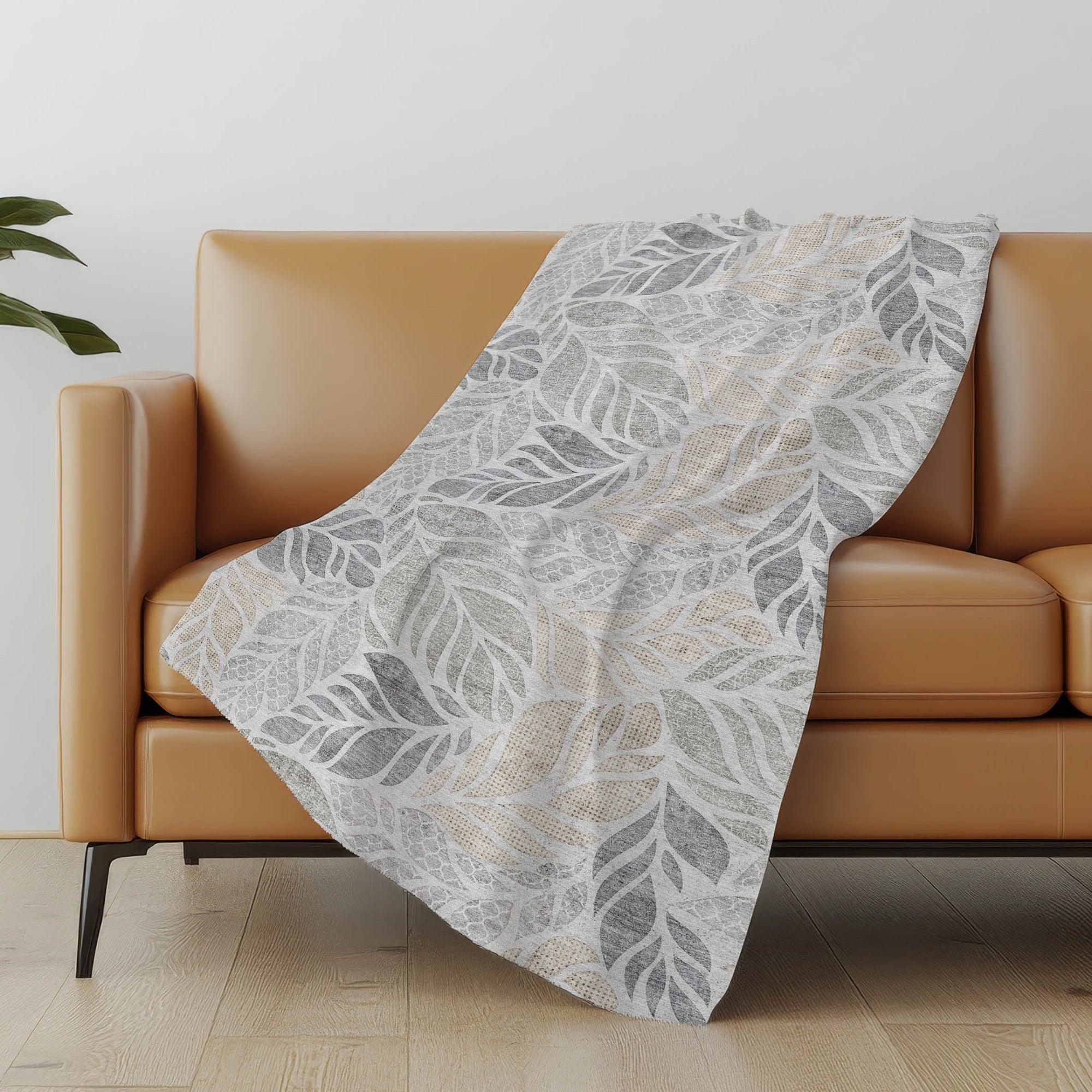 Addison Rugs Leaves 50" x 70" Throw Blanket