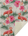 Addison Rugs Leaves & Flamingos 50" x 70" Throw Blanket