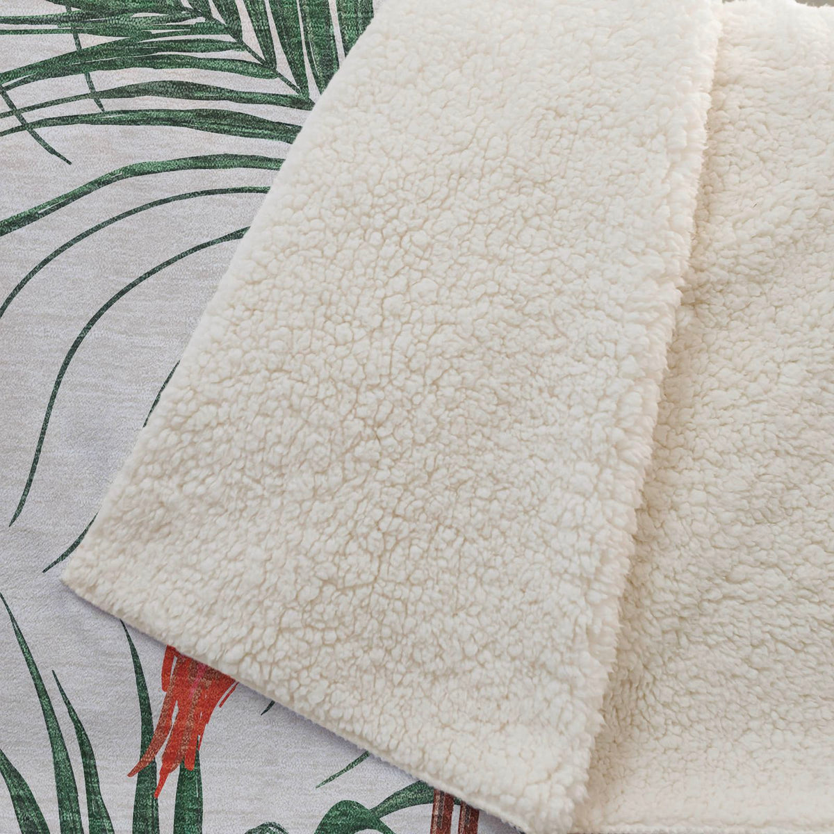 Addison Rugs Leaves & Flamingos 50" x 70" Throw Blanket