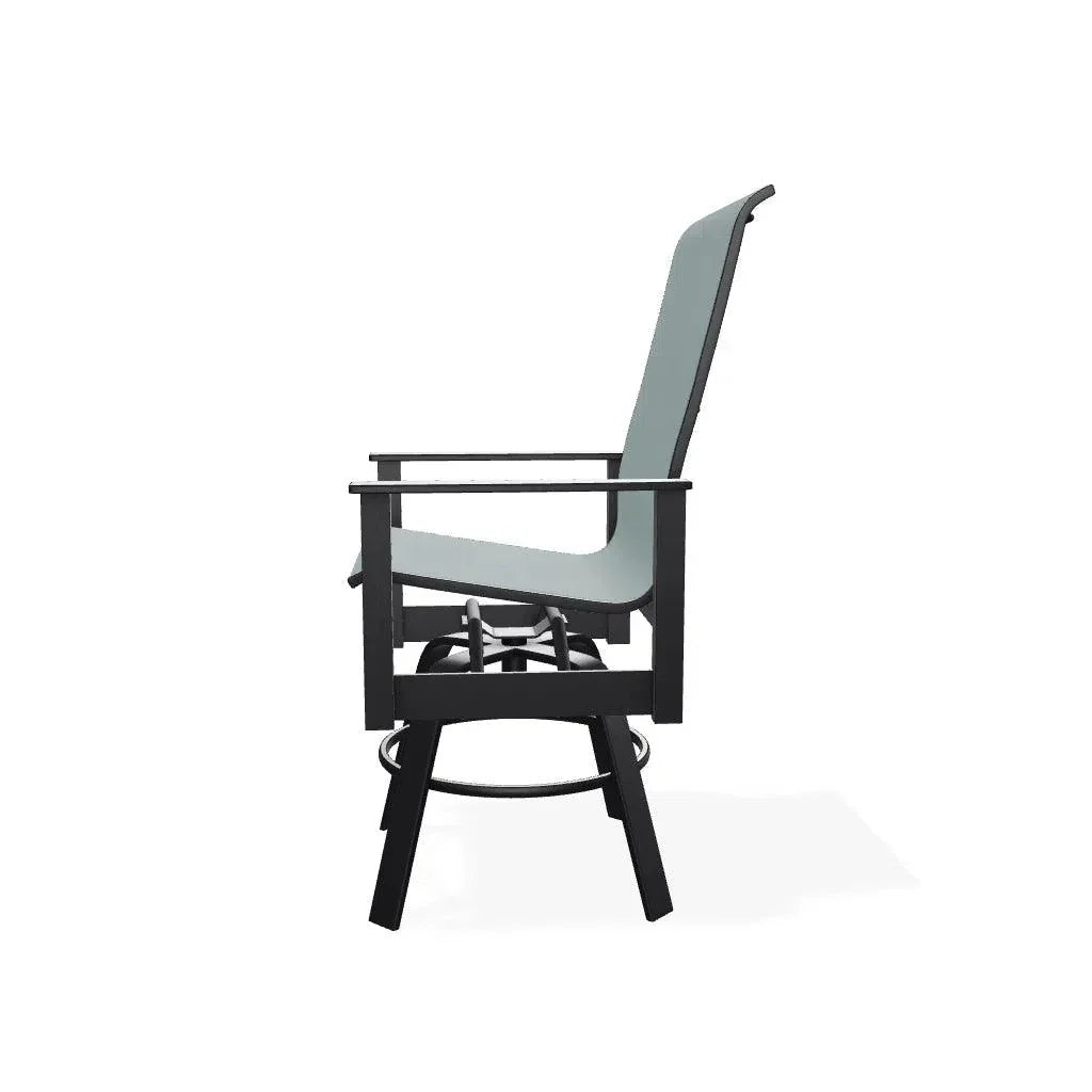 Leeward Swivel Marine Grade Polymer Arm Chair-Outdoor Accent Chairs-Telescope-LOOMLAN