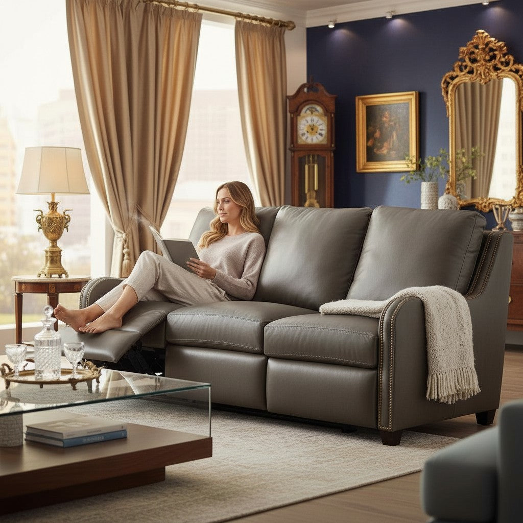 Luxora Luxury Power Motion Leather Sofa -- view 9