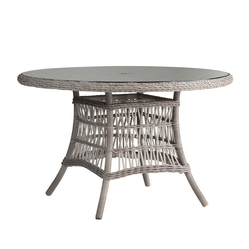 Mackinac 48" Round Umbrella Dining Table with Woven Top -- view 2