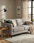 LOOMLAN Custom Upholstery Maison Elegant High Armrest Fabric & Leather Loveseat