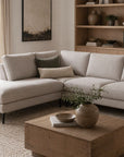 LOOMLAN Custom Upholstery Maison Elegant High Armrest Fabric & Leather Modular Sofa