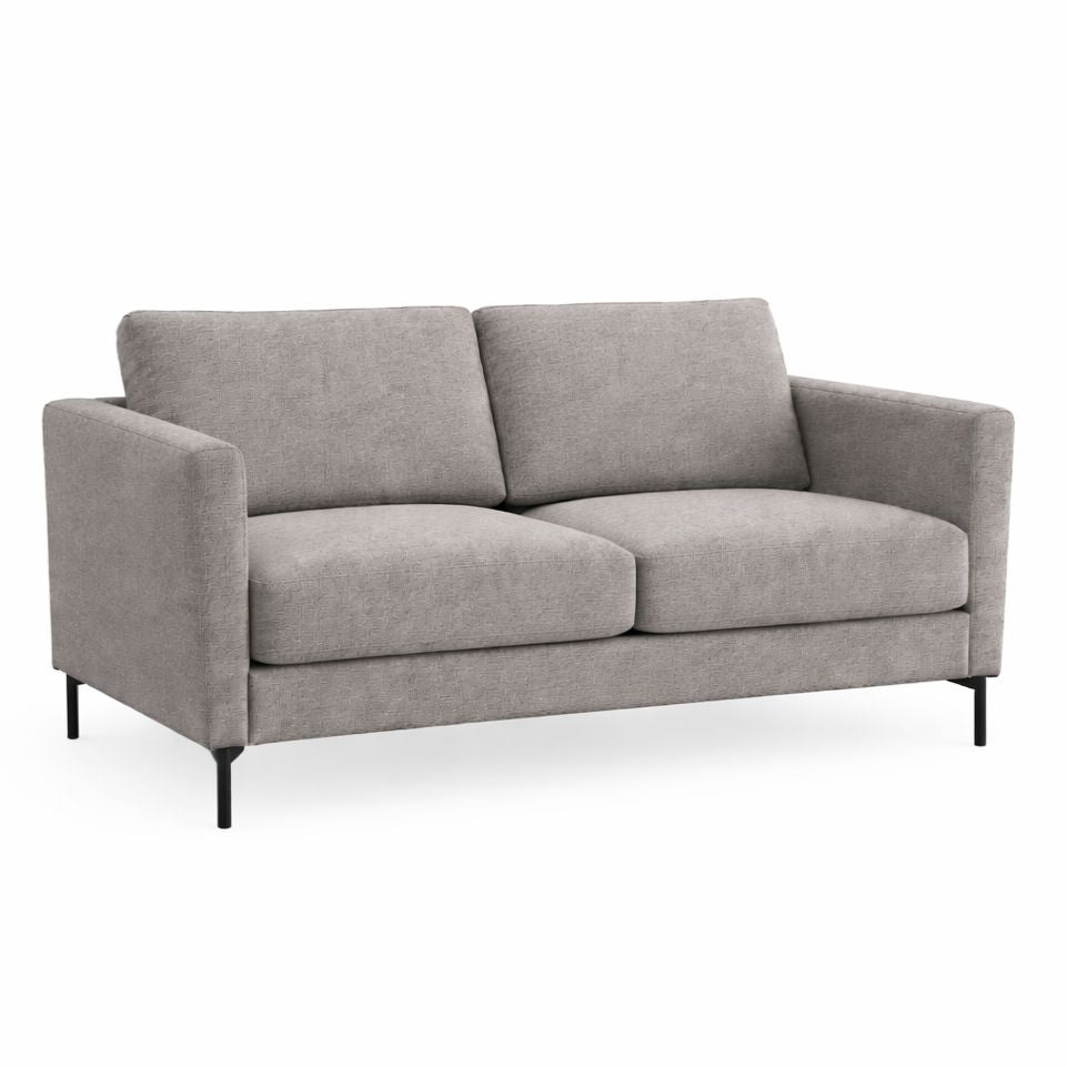 LOOMLAN Custom Upholstery Maison Elegant High Armrest Fabric &amp; Leather Loveseat