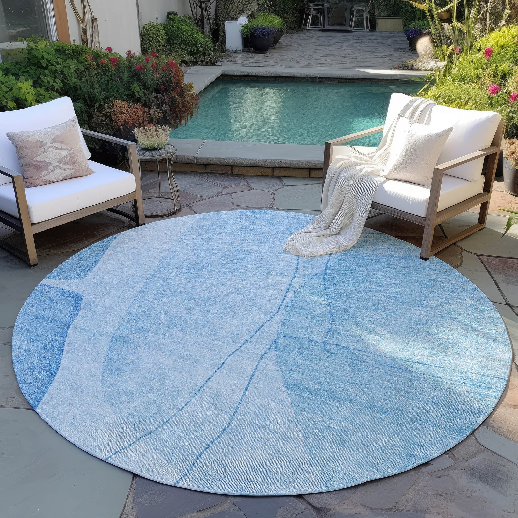 Addison Rugs Modern Blue Washable Indoor-Outdoor Rug