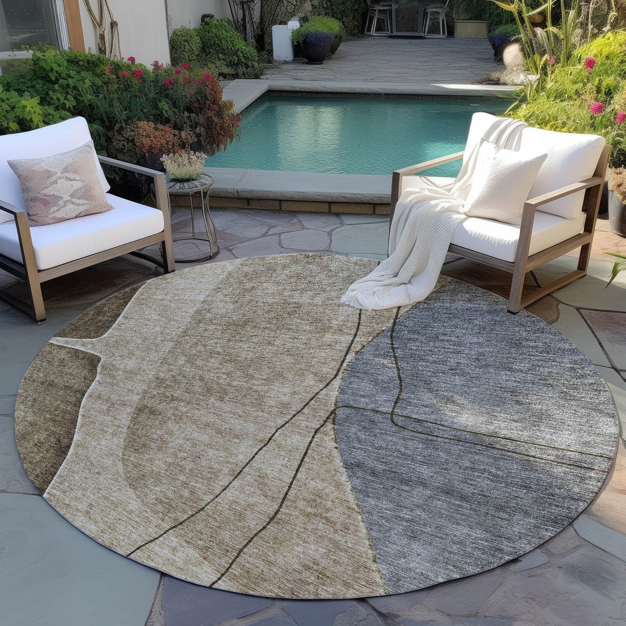 Addison Rugs Modern Brown Washable Indoor-Outdoor Rug