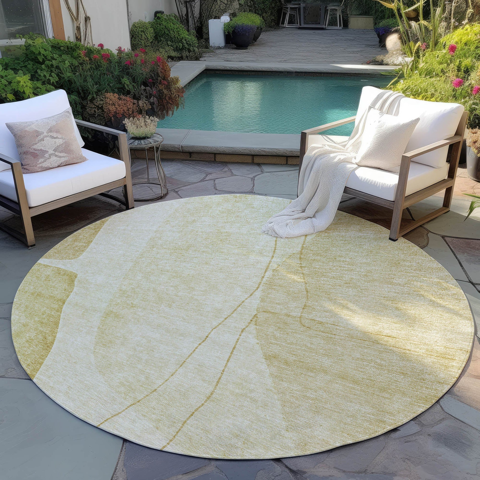 Addison Rugs Modern Gold Washable Indoor-Outdoor Rug