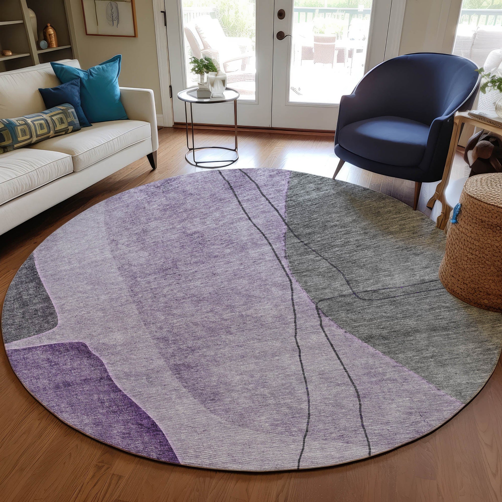 Addison Rugs Modern Purple Washable Indoor-Outdoor Rug