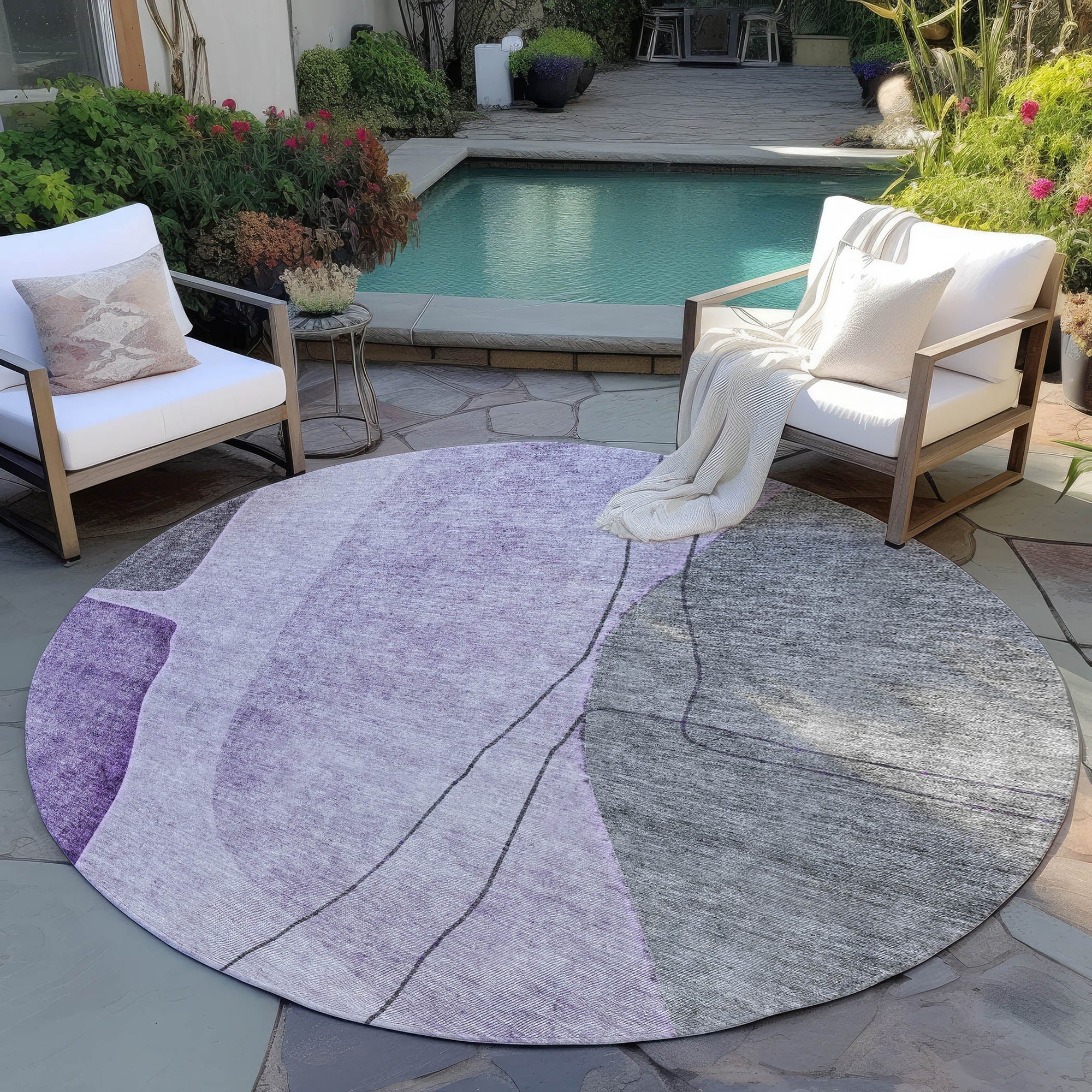 Addison Rugs Modern Purple Washable Indoor-Outdoor Rug