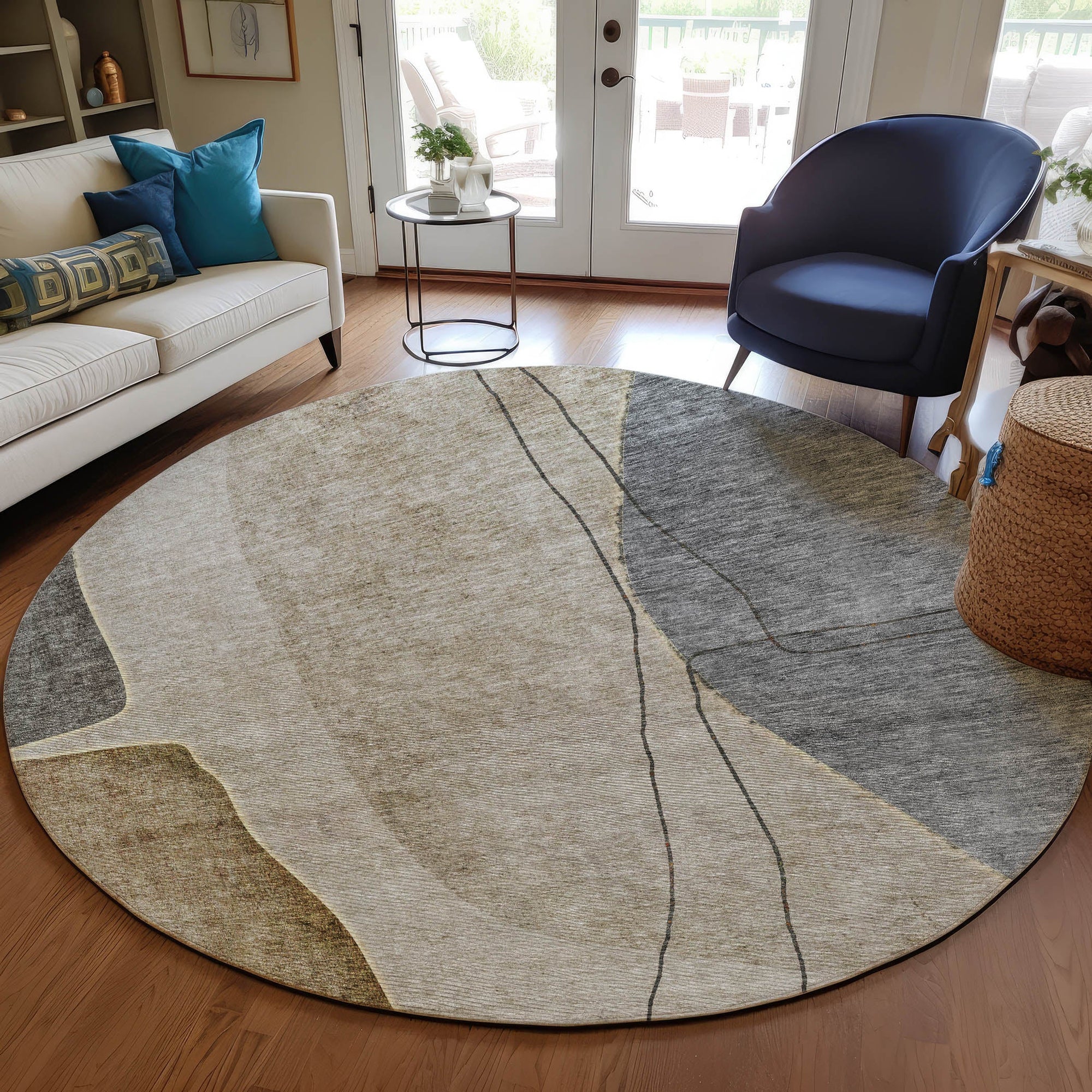 Addison Rugs Modern Taupe Washable Indoor-Outdoor Rug