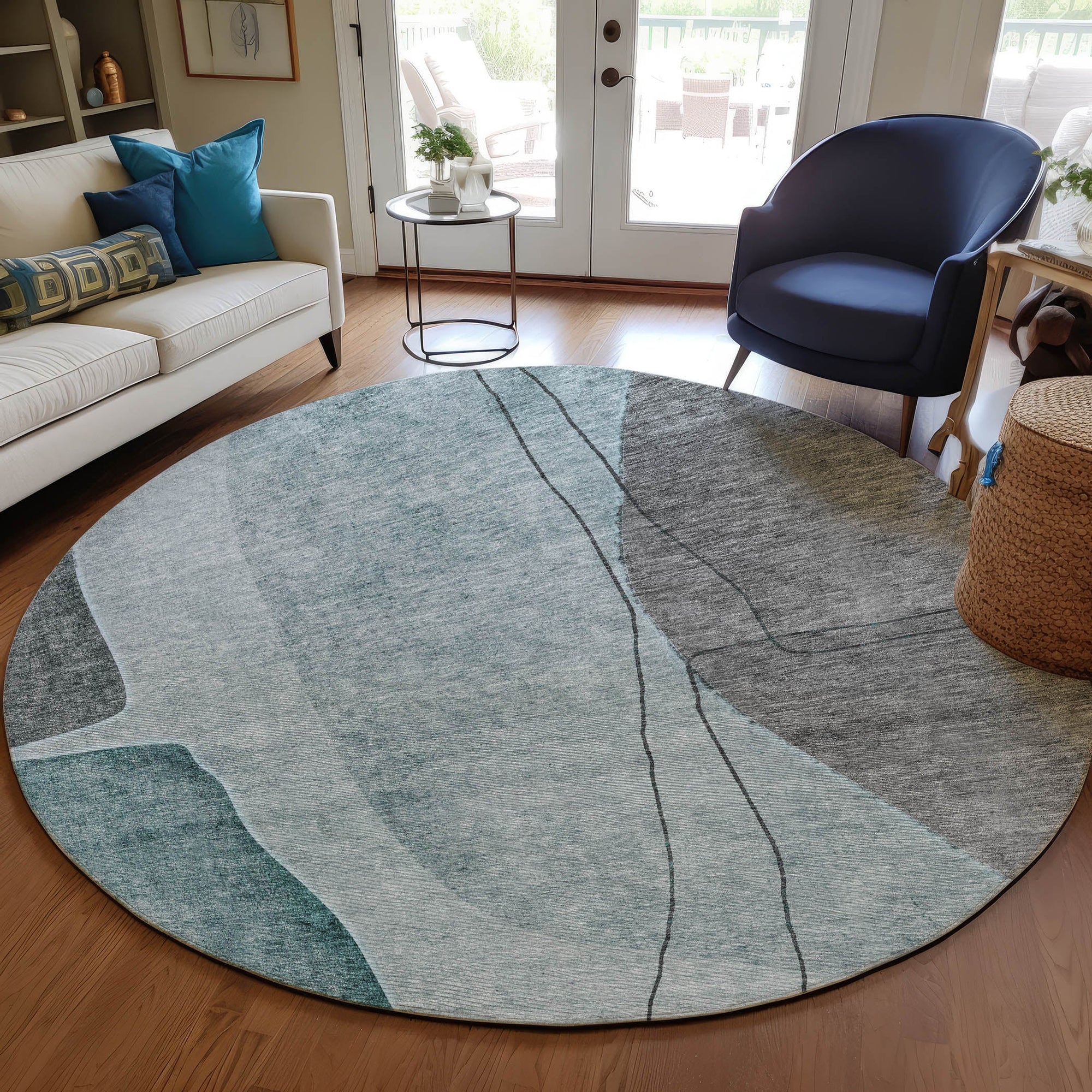 Addison Rugs Modern Teal Washable Indoor-Outdoor Rug