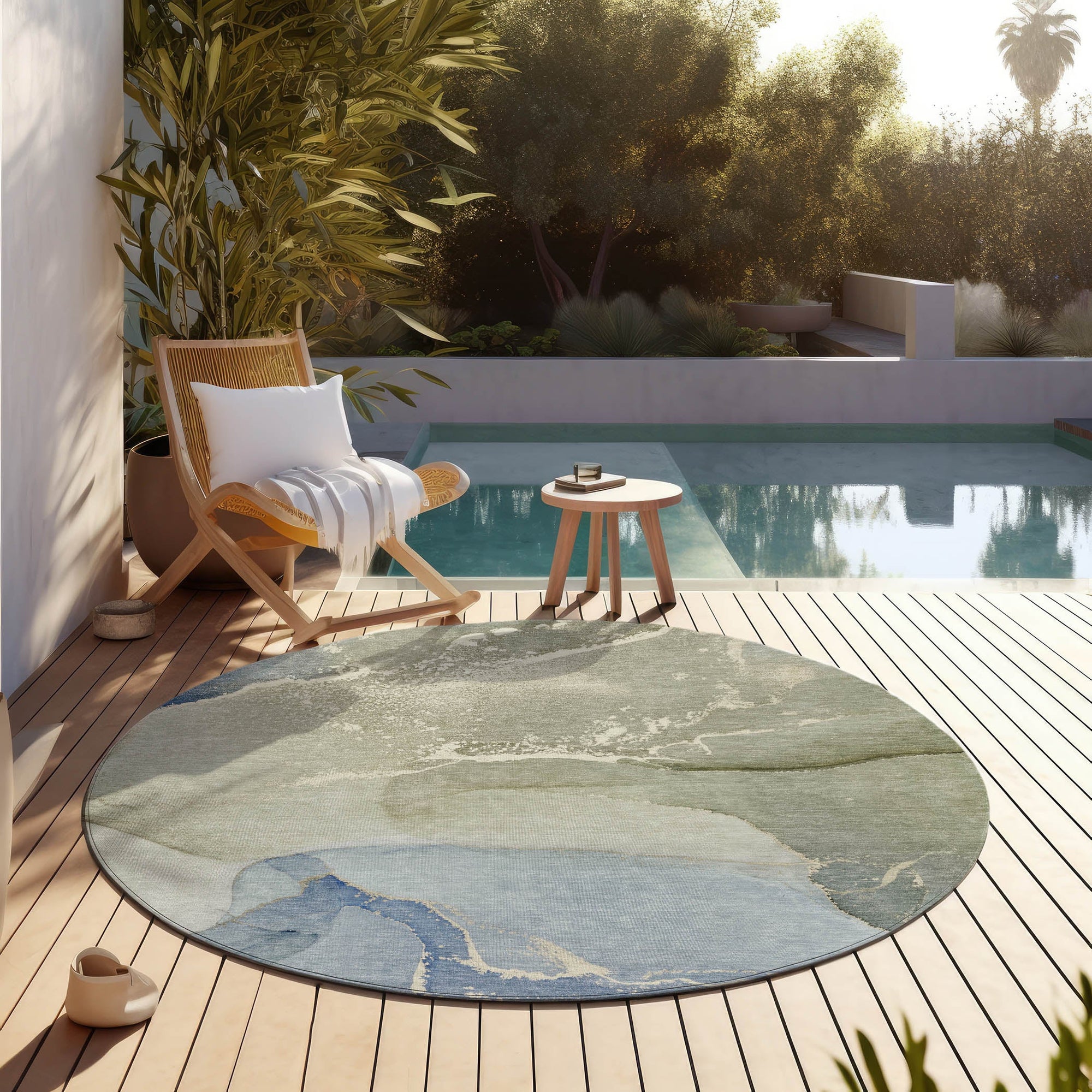 Addison Rugs Muted Whispers Blue Washable Indoor-Outdoor Rug
